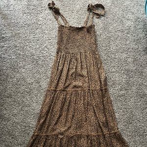 Leopard tie shoulder midi dress- from Boutique - never worn!